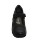 Black girls school Mary Jane leather shoe with low heel and smooth upper