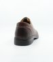 Mens cognac leather lace up shoe with smooth upper, stitched detailing and flexible comfort sole.