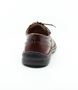 Mens brandy leather lace up shoe with smooth upper, stitched detailing and flexible comfort sole.