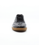 Schwarz womens leather lace up sneaker with contrast stitching, flexible comfort sole and casual everyday styling.