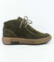 Moos womens mid cut suede lace up boot with stitched detailing and padded collar.