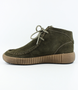 Moos womens mid cut suede lace up boot with stitched detailing and padded collar.