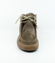 Taupe womens mid cut suede lace up boot with stitched detailing and padded collar.