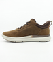 Brown mens leather lace up sneaker with perforated upper, Comfortech footbed and SupaStep heel design.