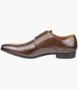 Teak mens leather plain toe derby with sleek silhouette, cushioned footbed and durable rubber sole.