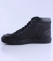 Black Sparkle girls leather high top sneaker with glitter finish, side zip and cushioned sole.