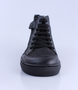 Black Sparkle girls leather high top sneaker with glitter finish, side zip and cushioned sole.