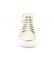 Gold girls leather high top sneaker with metallic finish, side zip and cushioned sole.