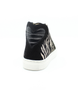 Zebra girls leather high‑top sneaker with black suede trim, lace‑up front and side zip.