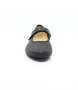 Black girls leather Mary Jane shoe with glitter finish and strap fastening.