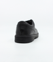 Black boys leather lace‑up school shoe with padded collar, breathable lining and flexible sole.