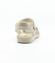 Gold girls metallic leather open‑toe sandal with glitter straps and cushioned sole.