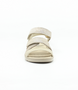 Gold girls metallic leather open‑toe sandal with glitter straps and cushioned sole.