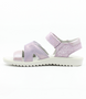 Lilac girls metallic leather open‑toe sandal with glitter straps and cushioned sole.