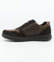 Café men’s leather and suede casual lace‑up shoe with side zip and cushioned sole.