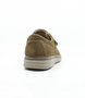 Taupe/Beige men’s suede leather casual shoe with perforated vamp, hook‑and‑loop strap and cushioned sole.