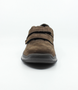 Caffe/Blu men’s suede leather casual shoe with navy heel detail and double hook‑and‑loop straps.