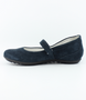 Navy/Blue women’s suede leather Mary Jane with hook‑and‑loop strap and flexible sole.