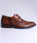 Camel men’s leather dress shoe with stitched stripe texture, two‑eyelet lace‑up and contrast sole.