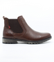 Café men’s leather Chelsea boot with elastic gussets and treaded sole.