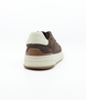Tabacco men’s leather casual sneaker with perforated detail, cushioned footbed and contrast heel.