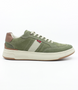 Verde men’s leather casual sneaker with perforated detail, cushioned footbed and contrast heel.