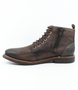 Rust Café men’s leather lace‑up boot with side zip and stitched welt sole.