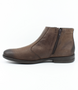 Rust Cafe men’s leather ankle boot with side zip and cushioned sole.