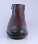 Tabacco men’s leather ankle boot with side zip and cushioned sole.