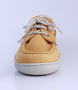 Jaune men’s grained leather boat shoe with moccasin stitching and cushioned Poron footbed.