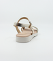 Metallic Multi girls’ multi‑strap leather flat sandal with ankle strap and cushioned footbed.