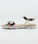 Metallic Multi girls’ multi‑strap leather flat sandal with ankle strap and cushioned footbed.