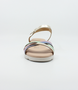 Metallic Multi girls’ multi‑strap leather flat sandal with ankle strap and cushioned footbed.