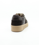 Mahogany women’s mixed‑material leather casual sneaker with lace‑up front, side zip and cushioned insole.