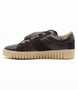 Mahogany women’s mixed‑material leather casual sneaker with lace‑up front, side zip and cushioned insole.