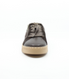 Mahogany women’s mixed‑material leather casual sneaker with lace‑up front, side zip and cushioned insole.