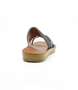 Black women’s criss‑cross textured flat slide sandal with wrapped toe loop and cushioned footbed.