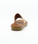 Caramel women’s criss‑cross textured flat slide sandal with wrapped toe loop and cushioned footbed.