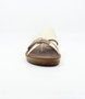 Bone women’s criss‑cross textured flat slide sandal with wrapped toe loop and cushioned footbed.