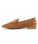 Amber women’s micro‑suede pointed‑toe loafer with penny strap and cushioned footbed.