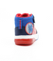 Navy/Red boys’ Spider‑Man inspired mid‑cut sneaker with web pattern, hook‑and‑loop strap and cushioned sole.