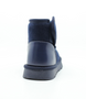 Navy kids’ micro‑suede ankle boot with hook‑and‑loop closure, reinforced heel and treaded outsole.