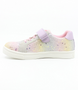 Rainbow Glitter girls’ synthetic leather sneaker with star detail, lace‑up front and hook‑and‑loop strap.
