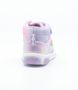 Lilac Multi girls’ iridescent mid‑cut sneaker with rainbow motif, hook‑and‑loop strap and cushioned sole.