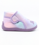 Rainbow girls’ pastel indoor slipper with mermaid motif, hook‑and‑loop strap and flexible sole.