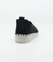 Deep Ocean women’s nubuck perforated slip‑on with scalloped pattern, contrast stitching and cushioned sole.