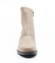 Dark Stone women’s leather ankle boot with side zip, rounded toe and mid‑height block heel.