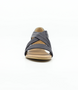 Marino women’s leather low‑wedge sandal with crossover straps, enclosed heel and jute trim.