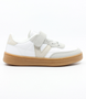 Ice kids' faux-leather trainer with suede-effect panels, hook-and-loop strap and caramel sole.