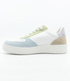 Multi women's synthetic leather trainer with multicoloured leather details, suede panels and perforated toe.